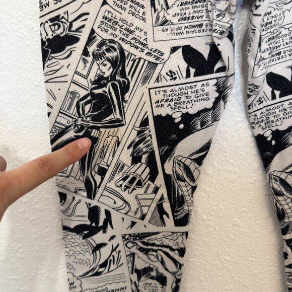 Marvel Comics Leggings Women's Size Medium Black White Spider Man Fair Condition - Picture 11 of 14